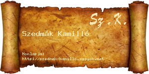 Szedmák Kamilló névjegykártya